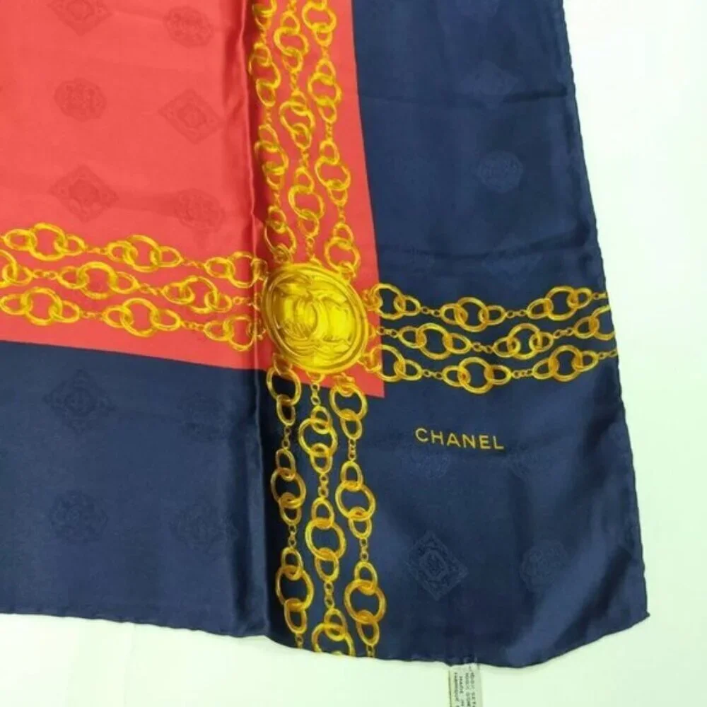 Chanel Scarf Multicolor Silk100% 122-080524 - Picture 8 of 10